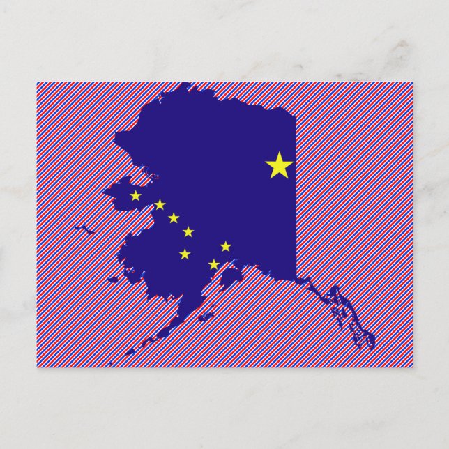 Alaska Flag Map Postcard (Front)