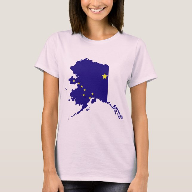 Alaska Flag Map T-Shirt (Front)