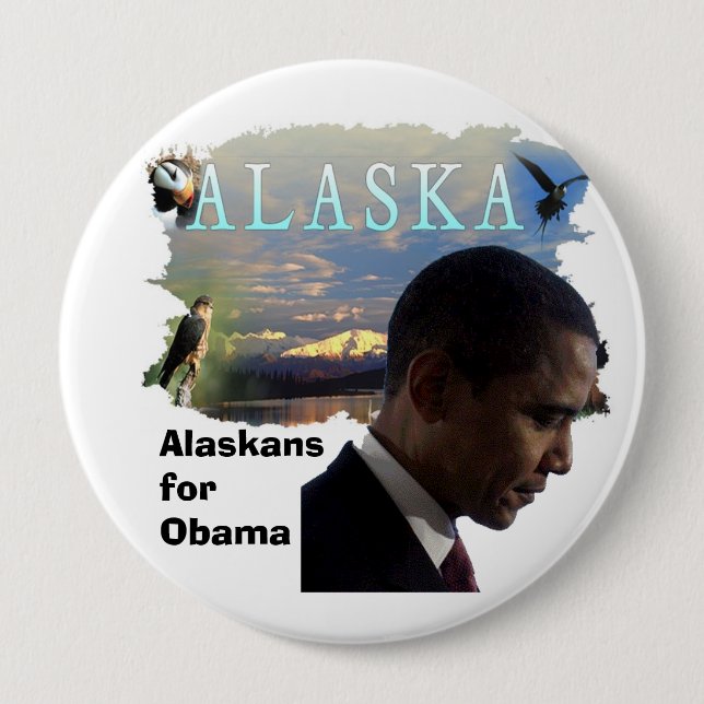 Alaska for Obama 10 Cm Round Badge (Front)