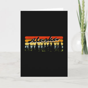 Alaska Forest Sunset Trees Cabin Theme Vacation So Card