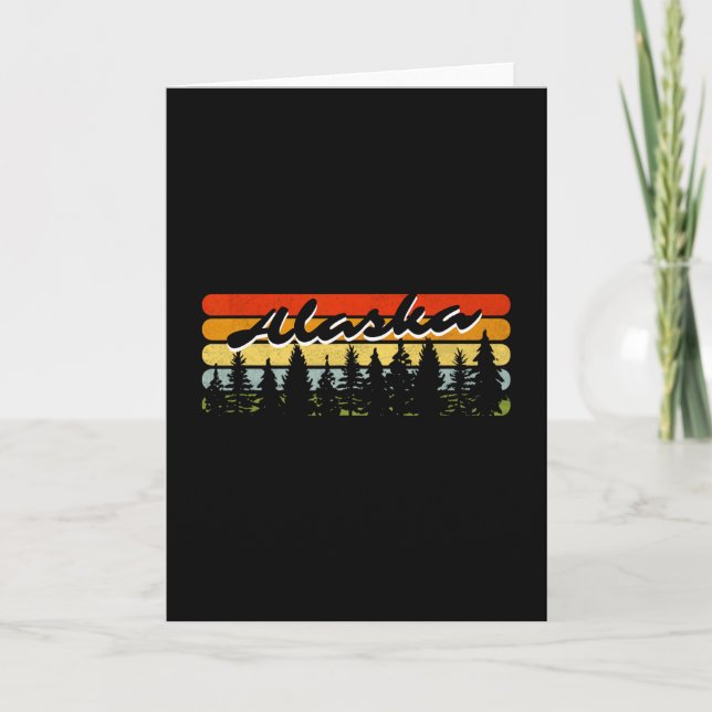Alaska Forest Sunset Trees Cabin Theme Vacation So Card (Front)