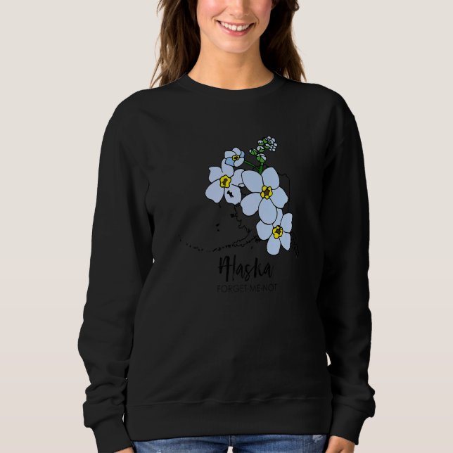 Alaska Forget Me Not Flower   Sweatshirt (Front)