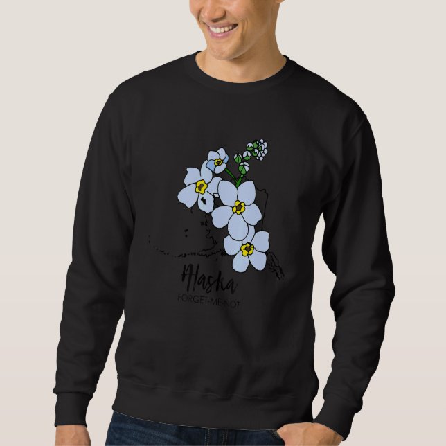 Alaska Forget Me Not Flower Sweatshirt (Front)