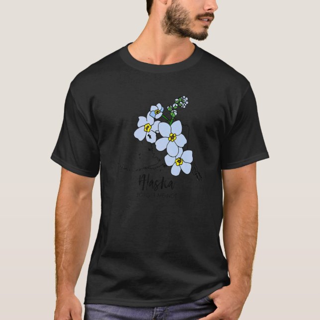 Alaska Forget Me Not Flower   T-Shirt (Front)