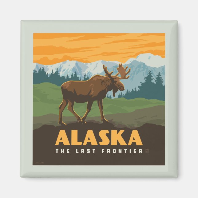 Alaska | Frontier Moose Magnet (Front)