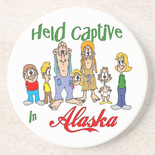 Alaska Funny Trailer Park Sandstone Coaster (Front)