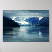 Alaska Glacier Bay Blue Green Landscape Painting