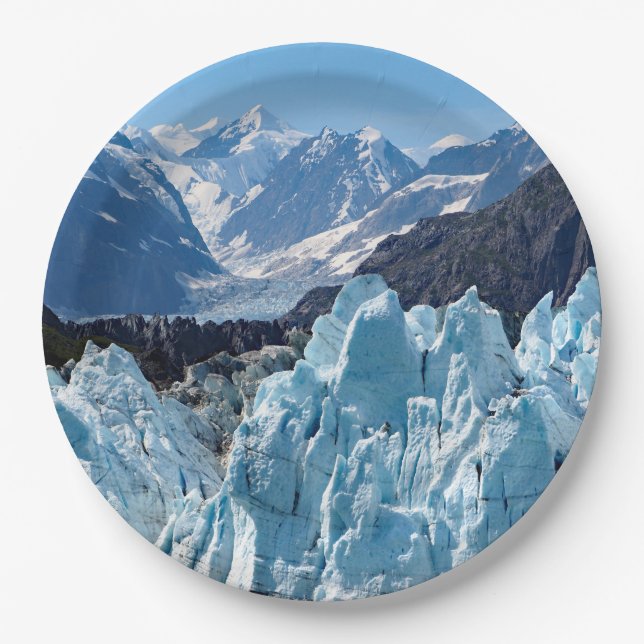 Alaska Glacier Bay Landscape Photo Paper Plate (Front)