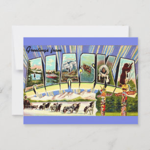 Alaska Greeting Retro Postcard