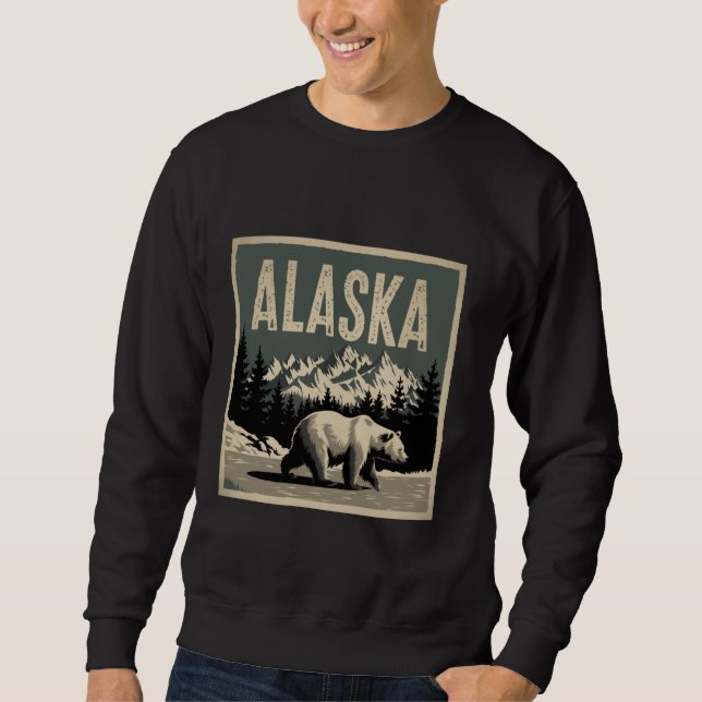 Alaska Grizzly Bear Brown Bear Sweatshirt (Front)