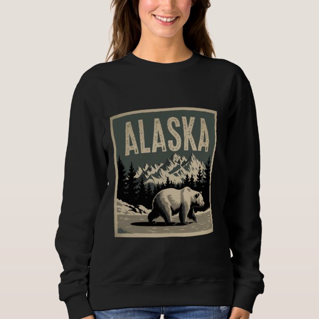 Alaska Grizzly Bear Brown Bear Sweatshirt (Front)