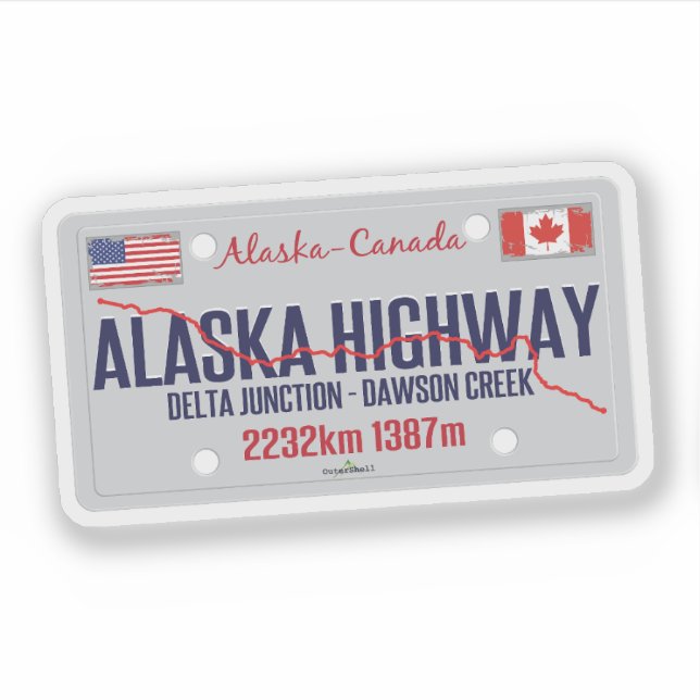 Alaska Highway Canada - Alaska USA 01 Sticker (Front)