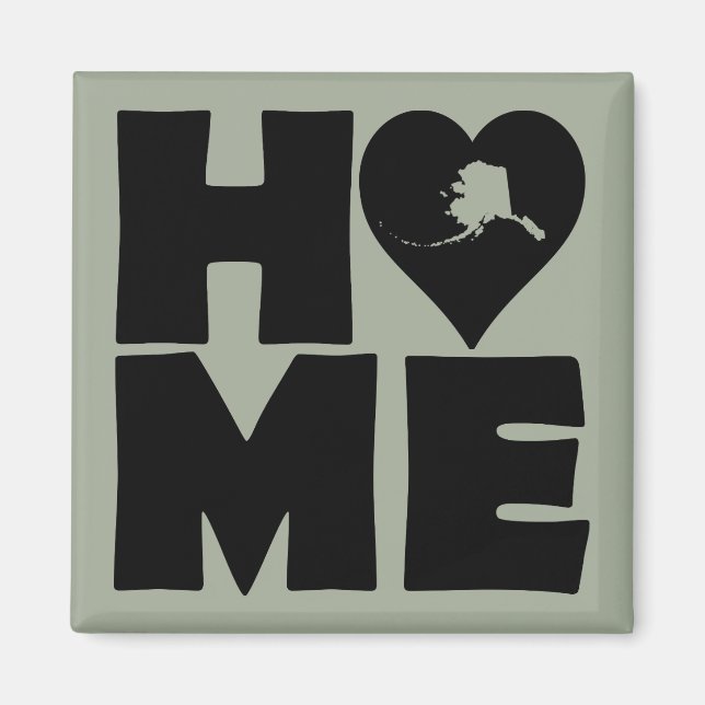 Alaska Home Heart State Fridge Magnet Refrigerator (Front)