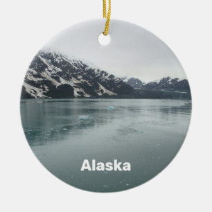 Alaska Hubbard Glacier Inside Passage Souvenir Ceramic Tree Decoration