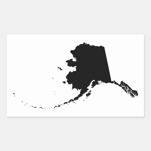 Alaska in Black Rectangular Sticker (Front)