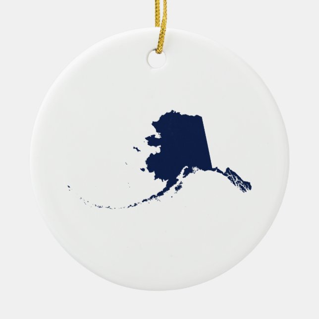 Alaska in Blue Ceramic Tree Decoration (Front)