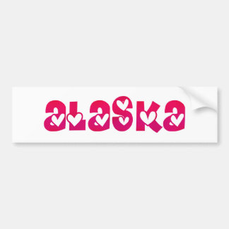 Alaska in Hearts Bumper Sticker