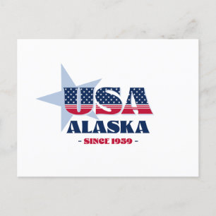 Alaska in Red, White, and Blue Postcard