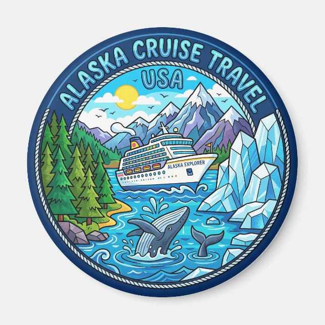Alaska Inside Passage USA Magnet (Front)