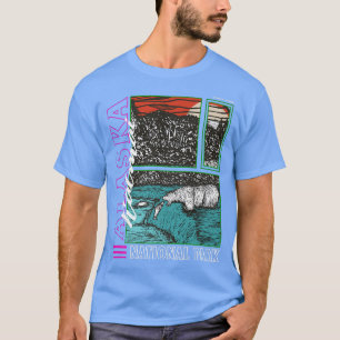 Alaska Katmai National Park Retro Bear Souvenir Hu T-Shirt