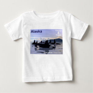 Alaska Killer Whales Stamp Baby T-Shirt