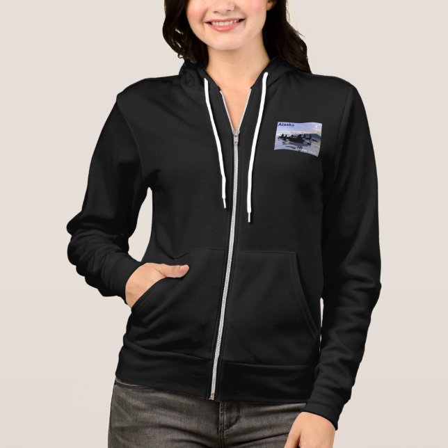 Alaska Killer Whales Stamp Hoodie (Front)