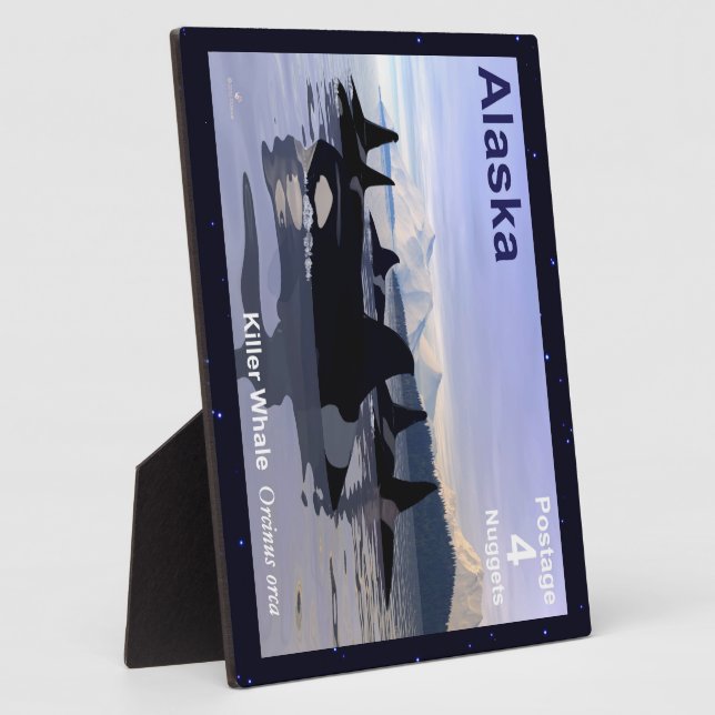 Alaska Killer Whales Stamp Plaque (Side)