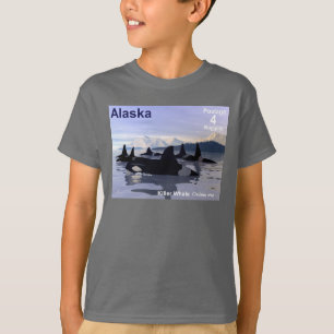 Alaska Killer Whales Stamp T-Shirt
