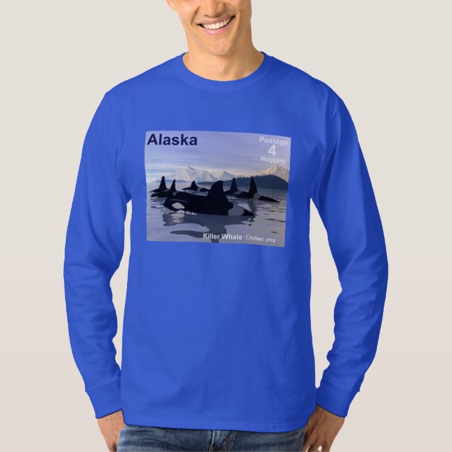 Alaska Killer Whales Stamp T-Shirt (Front)