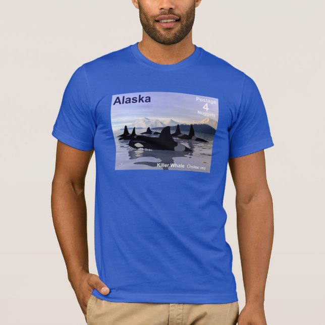 Alaska Killer Whales Stamp T-Shirt (Front)