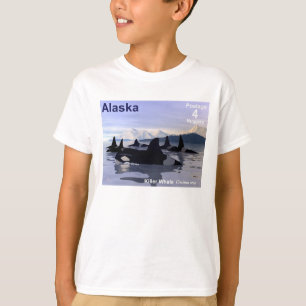 Alaska Killer Whales Stamp T-Shirt