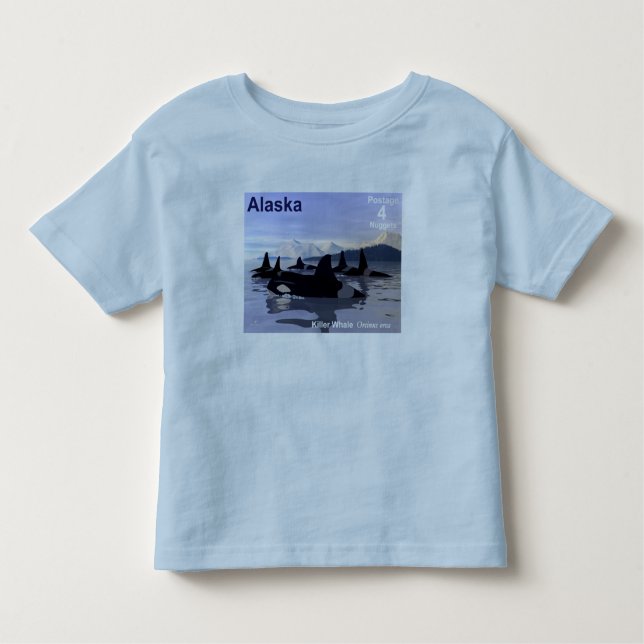 Alaska Killer Whales Stamp Toddler T-Shirt (Front)