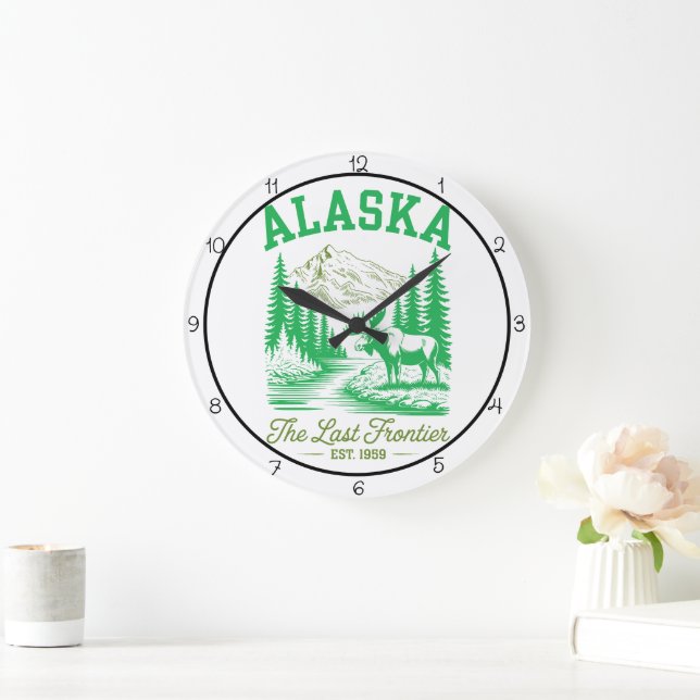 Alaska Last Frontier Timepiece Large Clock (Home)