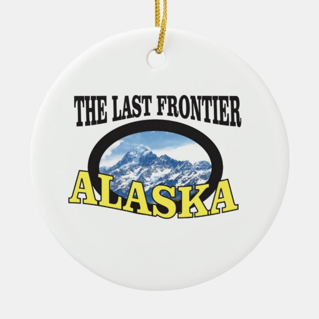 alaska logo art ceramic tree decoration (Front)