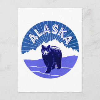 Alaska Luggage Label Postcard