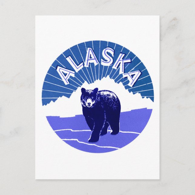 Alaska Luggage Label Postcard (Front)