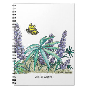 Alaska Lupine Watercolor Spiral Notebook