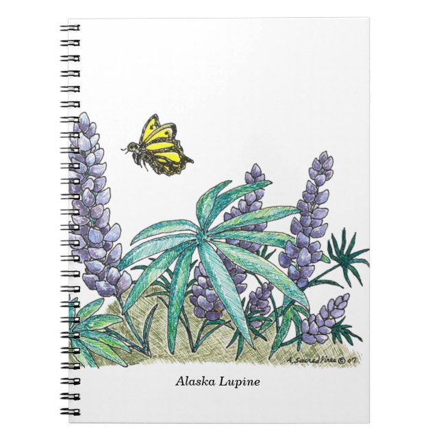 Alaska Lupine Watercolor Spiral Notebook (Front)