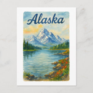 Alaska: Majestic Mountains & Serene Lake Postcard