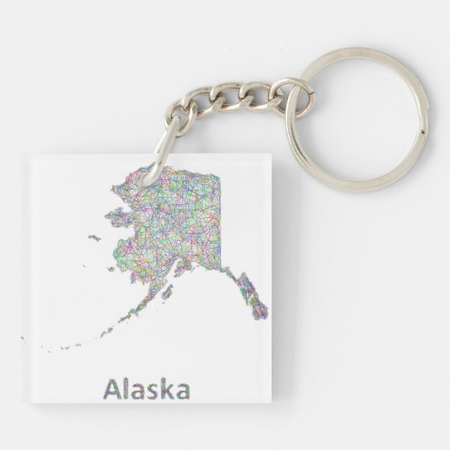 Alaska map key ring (Back)