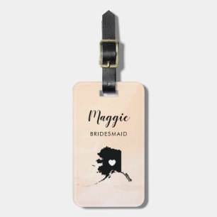 Alaska Map Luggage Tag for Wedding Party Welcome