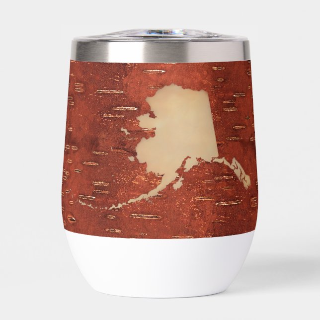Alaska Map On Inner Birch Bark (Front)