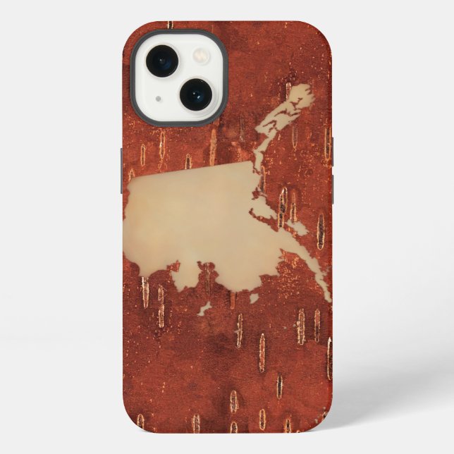Alaska Map On Inner Birch Bark iPhone Case (Back)