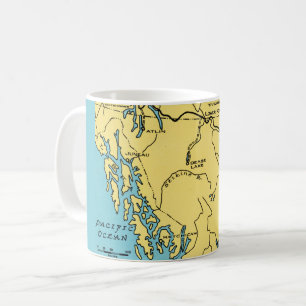 Alaska Map Postcard Mug