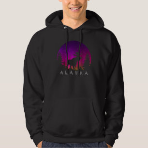 Alaska Moose Aurora Borealis Alaskan Landscape Ph Hoodie