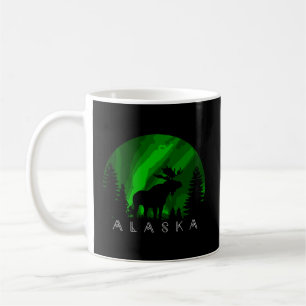 Alaska Moose Aurora Borealis Alaskan Landscape Sce Coffee Mug