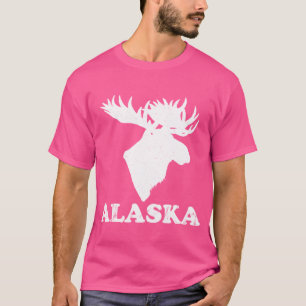 Alaska Moose Elk Head Distressed T-Shirt