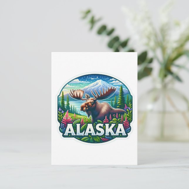 Alaska, Moose, Postcrossing Postcard (Standing Front)