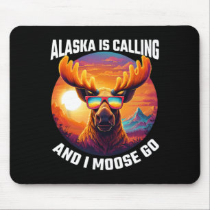 Alaska Moose Tourist Travel Funny Moose Adventure  Mouse Pad