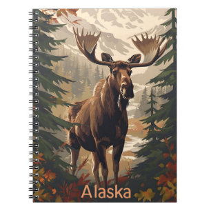 Alaska Moose Vintage Notebook
